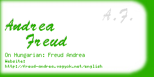 andrea freud business card